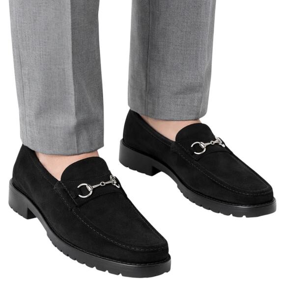 Gucci Other - Gucci Horsebit Suede Lug Sole Slip On Loafer Black Men Size 10/ US 11